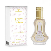 Al-Rehab Parfum Soft met zachte sprayfles en witte verpakking, parfum soft geur